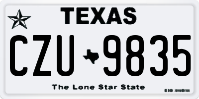 TX license plate CZU9835