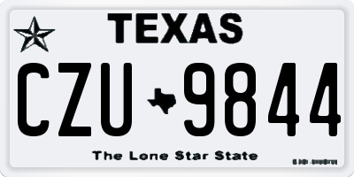 TX license plate CZU9844