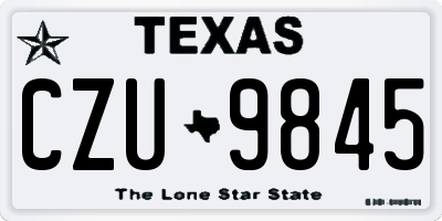 TX license plate CZU9845