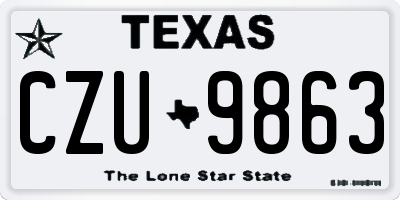 TX license plate CZU9863