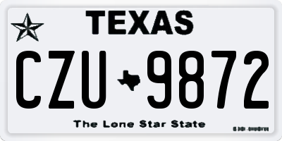 TX license plate CZU9872