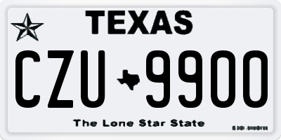 TX license plate CZU9900