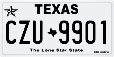 TX license plate CZU9901