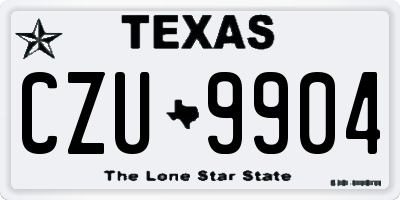 TX license plate CZU9904