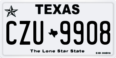 TX license plate CZU9908