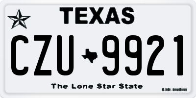 TX license plate CZU9921