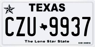 TX license plate CZU9937