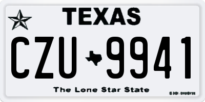 TX license plate CZU9941