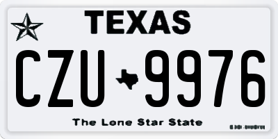 TX license plate CZU9976