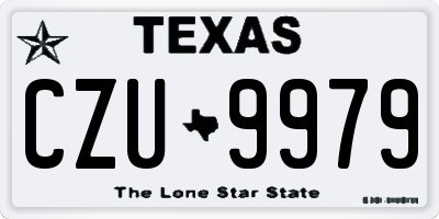 TX license plate CZU9979