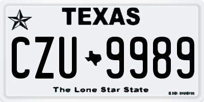 TX license plate CZU9989