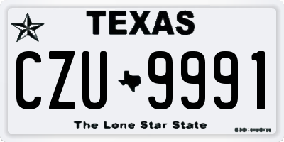 TX license plate CZU9991