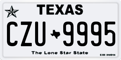 TX license plate CZU9995