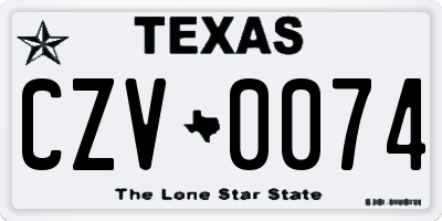 TX license plate CZV0074