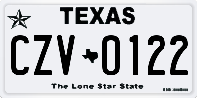 TX license plate CZV0122