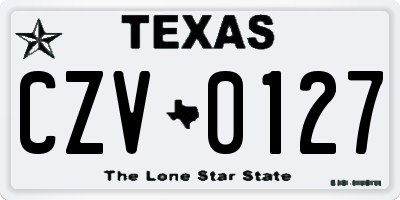 TX license plate CZV0127