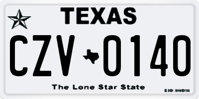 TX license plate CZV0140