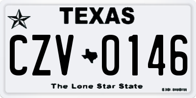 TX license plate CZV0146