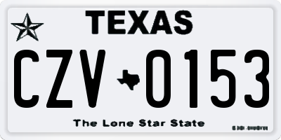 TX license plate CZV0153