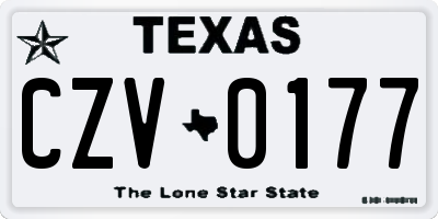 TX license plate CZV0177