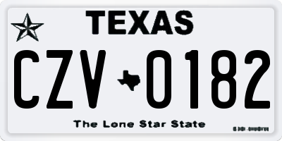 TX license plate CZV0182