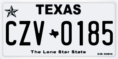 TX license plate CZV0185