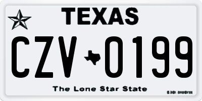 TX license plate CZV0199