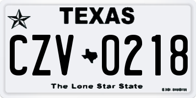 TX license plate CZV0218
