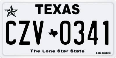 TX license plate CZV0341