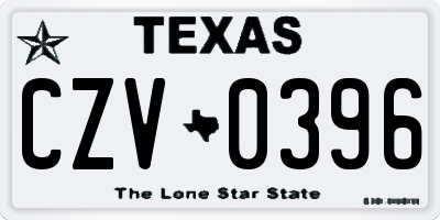 TX license plate CZV0396