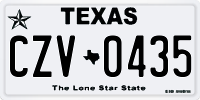 TX license plate CZV0435