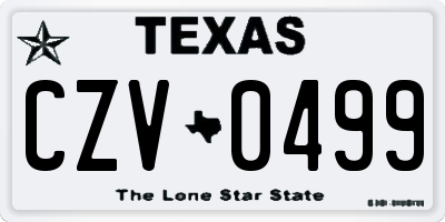 TX license plate CZV0499
