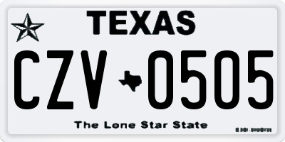 TX license plate CZV0505