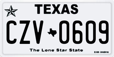 TX license plate CZV0609