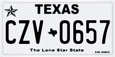 TX license plate CZV0657
