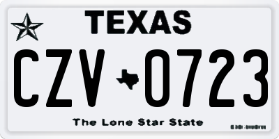 TX license plate CZV0723