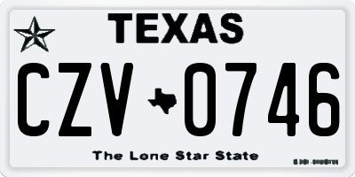 TX license plate CZV0746