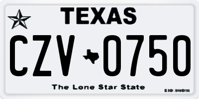 TX license plate CZV0750