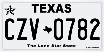 TX license plate CZV0782