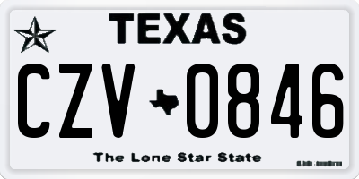 TX license plate CZV0846