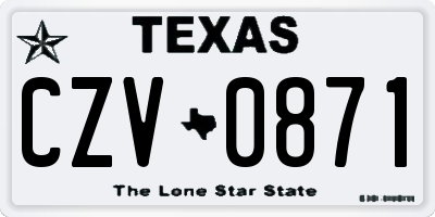 TX license plate CZV0871