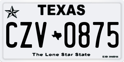 TX license plate CZV0875