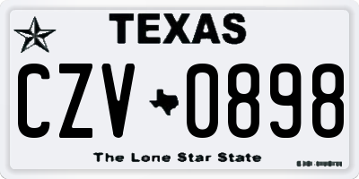 TX license plate CZV0898