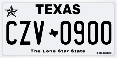 TX license plate CZV0900