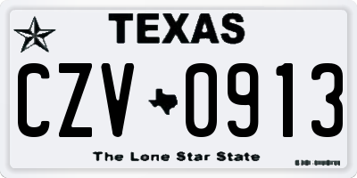 TX license plate CZV0913