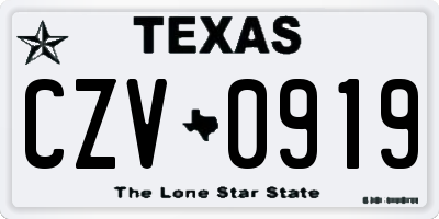 TX license plate CZV0919