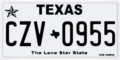 TX license plate CZV0955