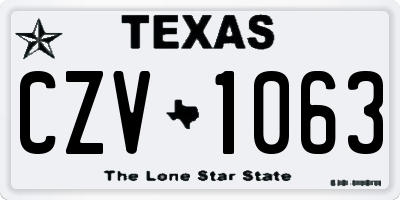 TX license plate CZV1063
