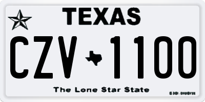 TX license plate CZV1100