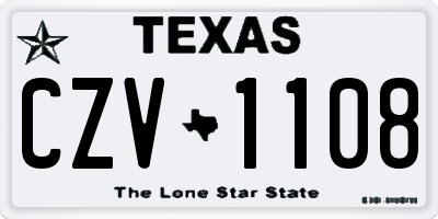 TX license plate CZV1108